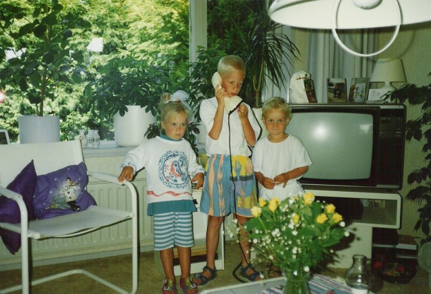 Nickey,  Natasja  en Daan bij opa en oma Gorter